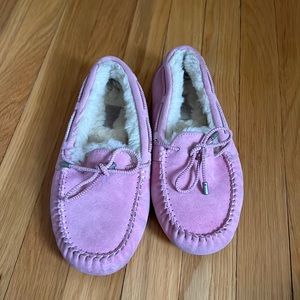 Pink Ugg moccasin slippers